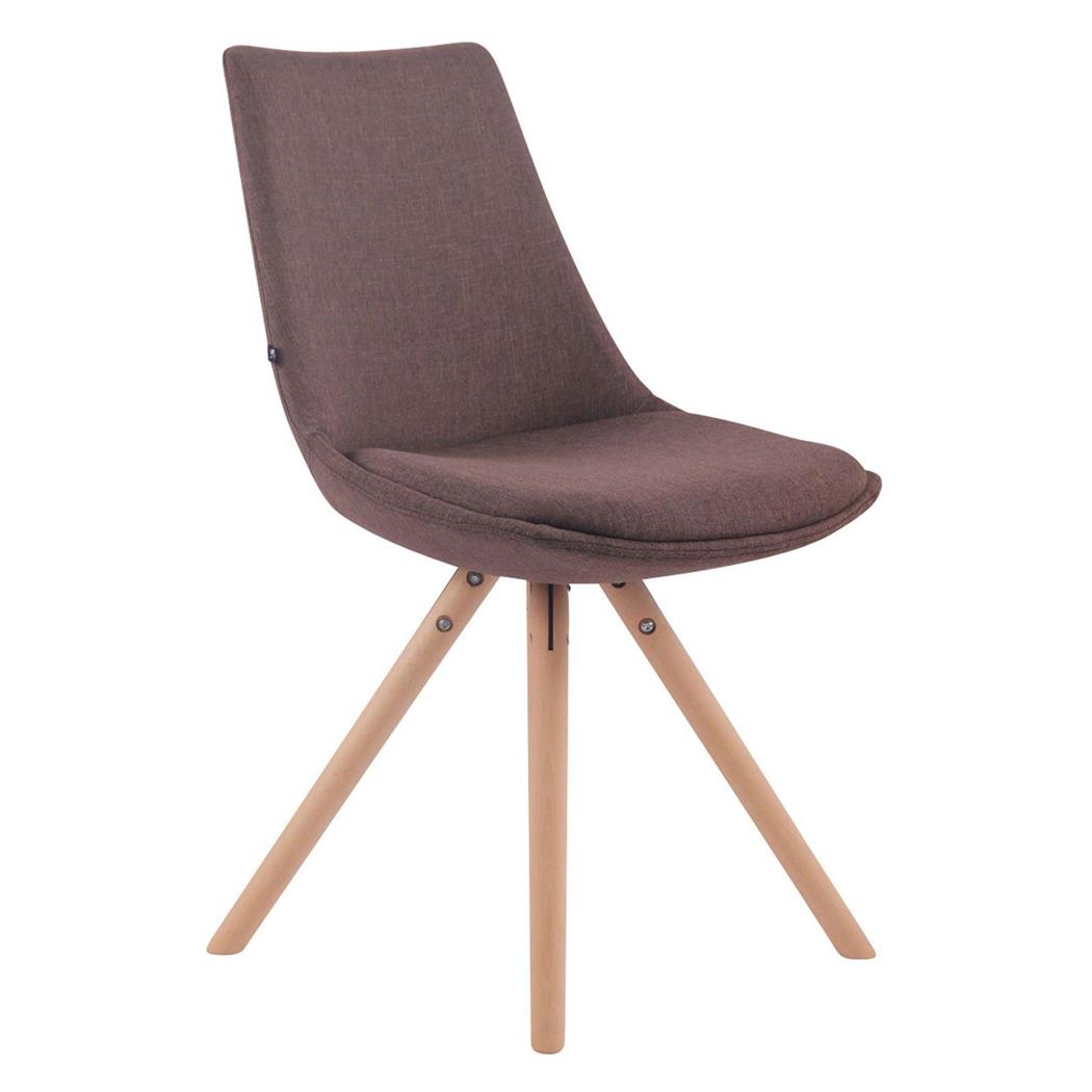 Cadeira de Visita SAMOA, Elegante, Pernas em Madeira, Em Tecido, Cor Castanho 