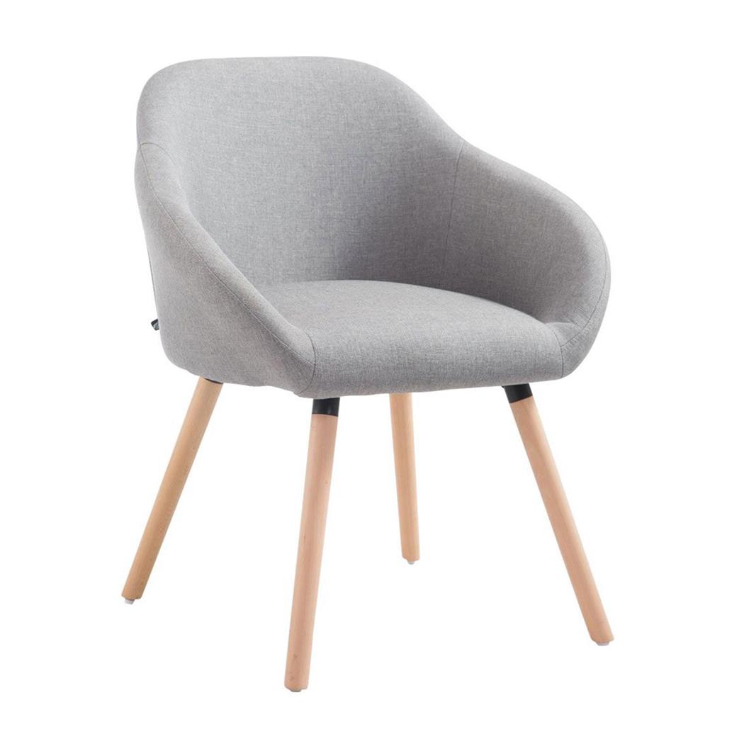 Cadeira de Visita, CINTIA TECIDO, Conforto, Pernas Claras, Cor Cinza