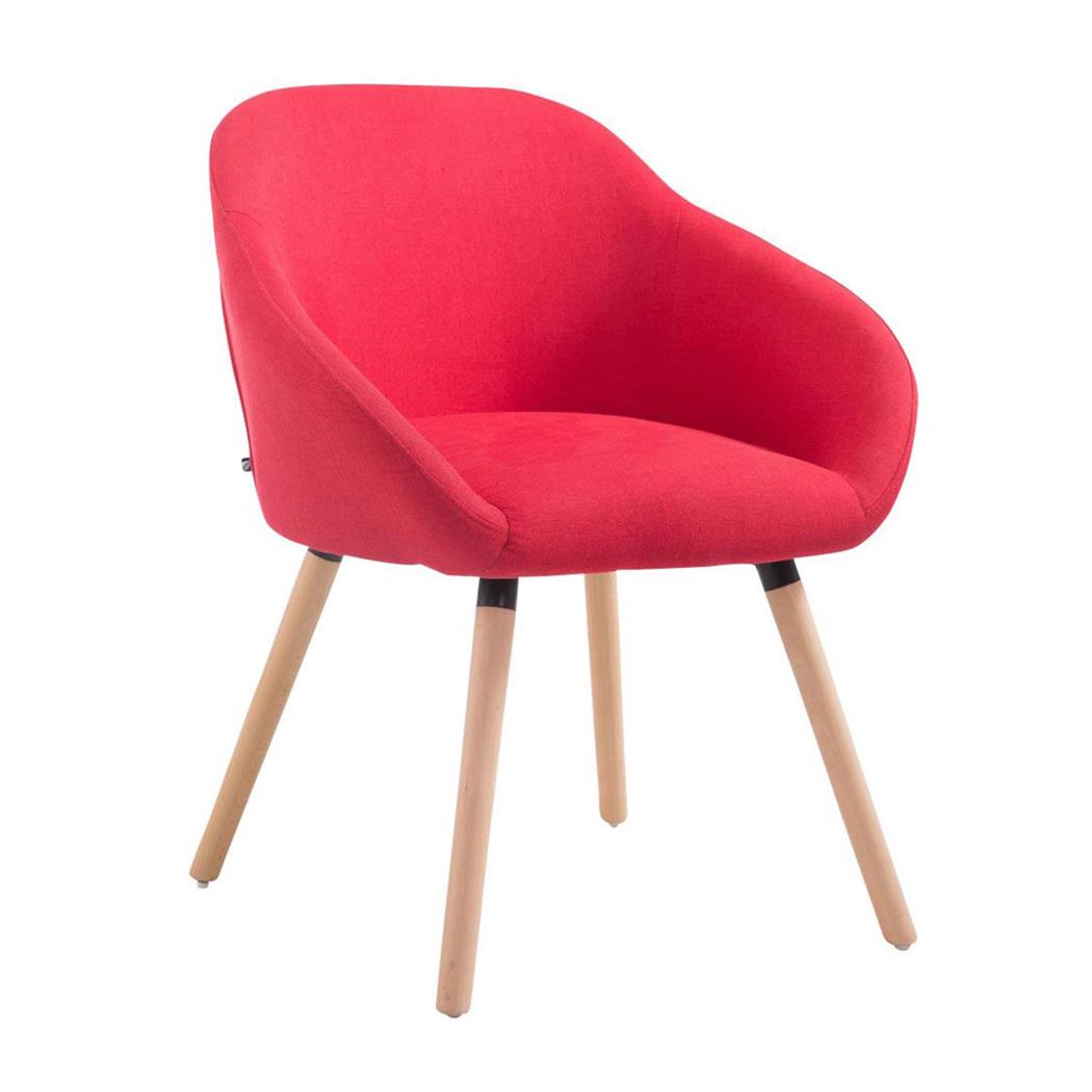Cadeira de Visita, CINTIA TECIDO, Conforto, Pernas Claras, Cor Vermelho