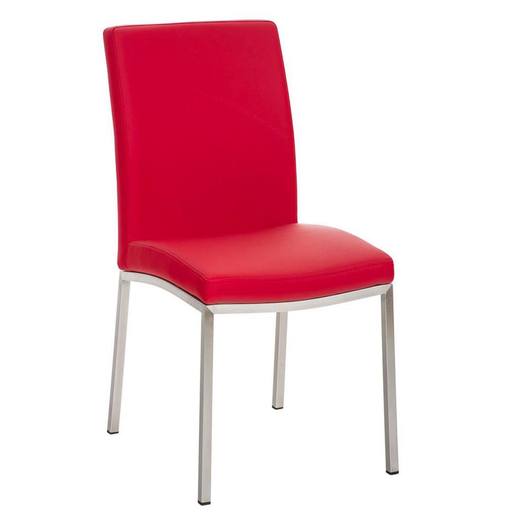 Cadeira de Visita MILTON, Acolchoado Extra Confortável, Pele Cor Vermelho
