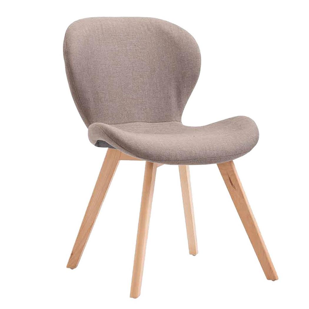 Cadeira de Visita RUDY, Estructura de Madeira Clara, Acolchoado, Cor Castanho Claro