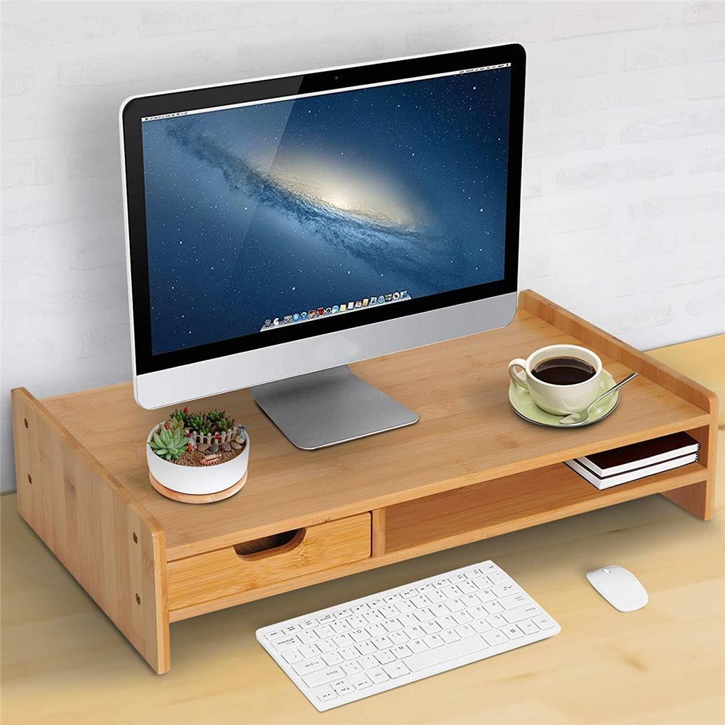 Suporte Para Monitor,TODD, 49x25.5x11.5cm, Em Bambu Natural 