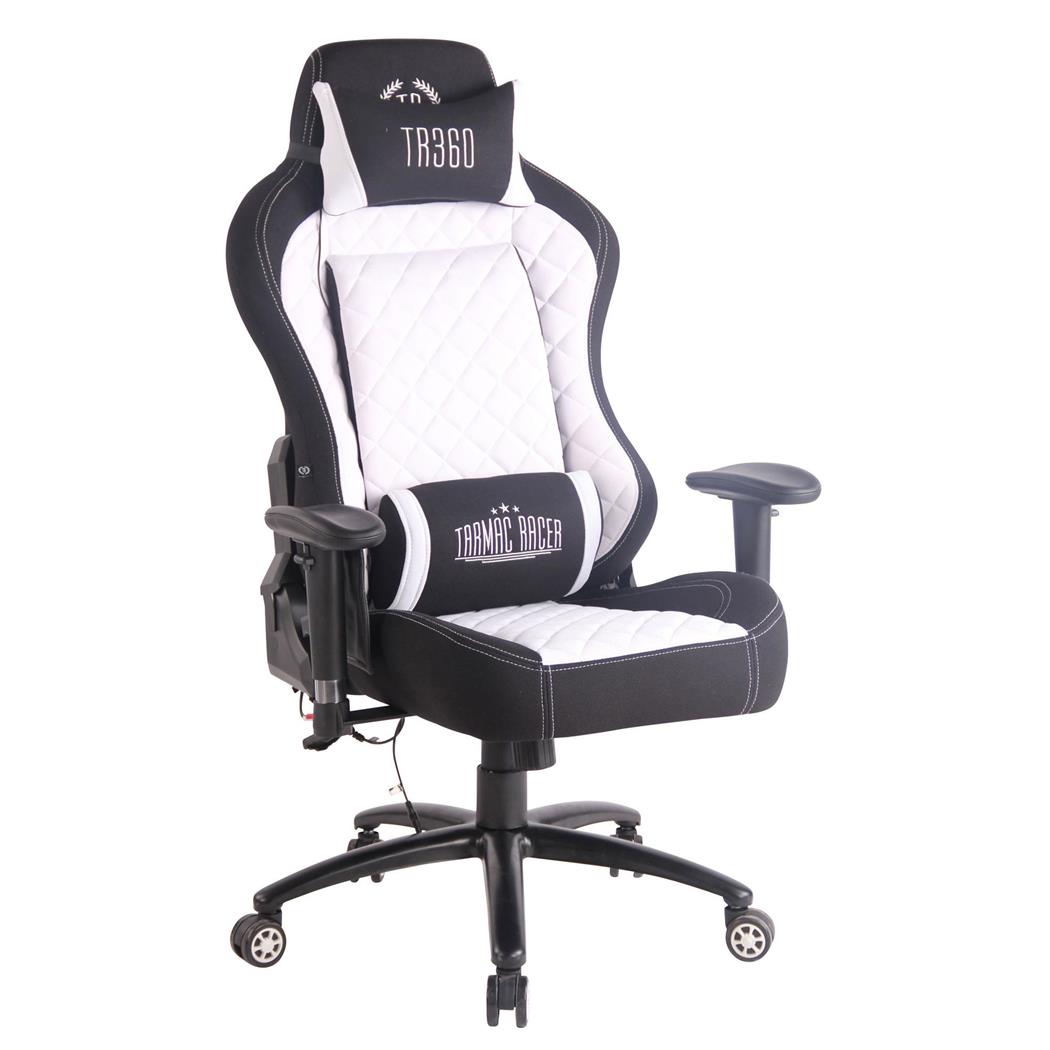Cadeira gaming COPSE PANO, Função de Aquecimento e Massagem, Em Preto / Branco