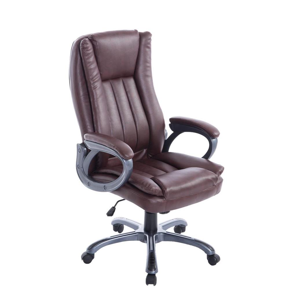 Poltrona de Escritório VILTA, Acolchoado Grosso, Resistente até 150 kg, Em Pele, Cor Bordeaux