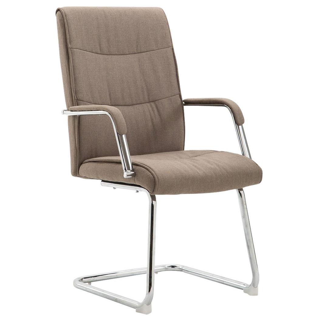 Cadeira de Visita RUNA TECIDO, Estructura Metálica, Bom Acolchoado, Em Castanho