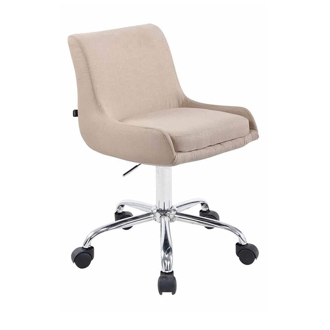 Cadeira de Escritório ASIA PANO, Base Metálica, Design Moderno, Cor Creme