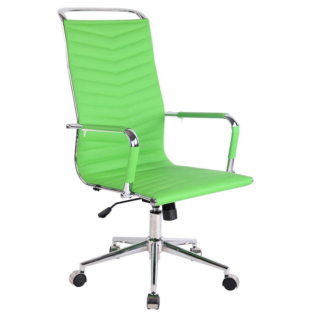 Cadeira de Escritório SIGRID, Encosto Alto, Design Moderno, Em Pele, Verde