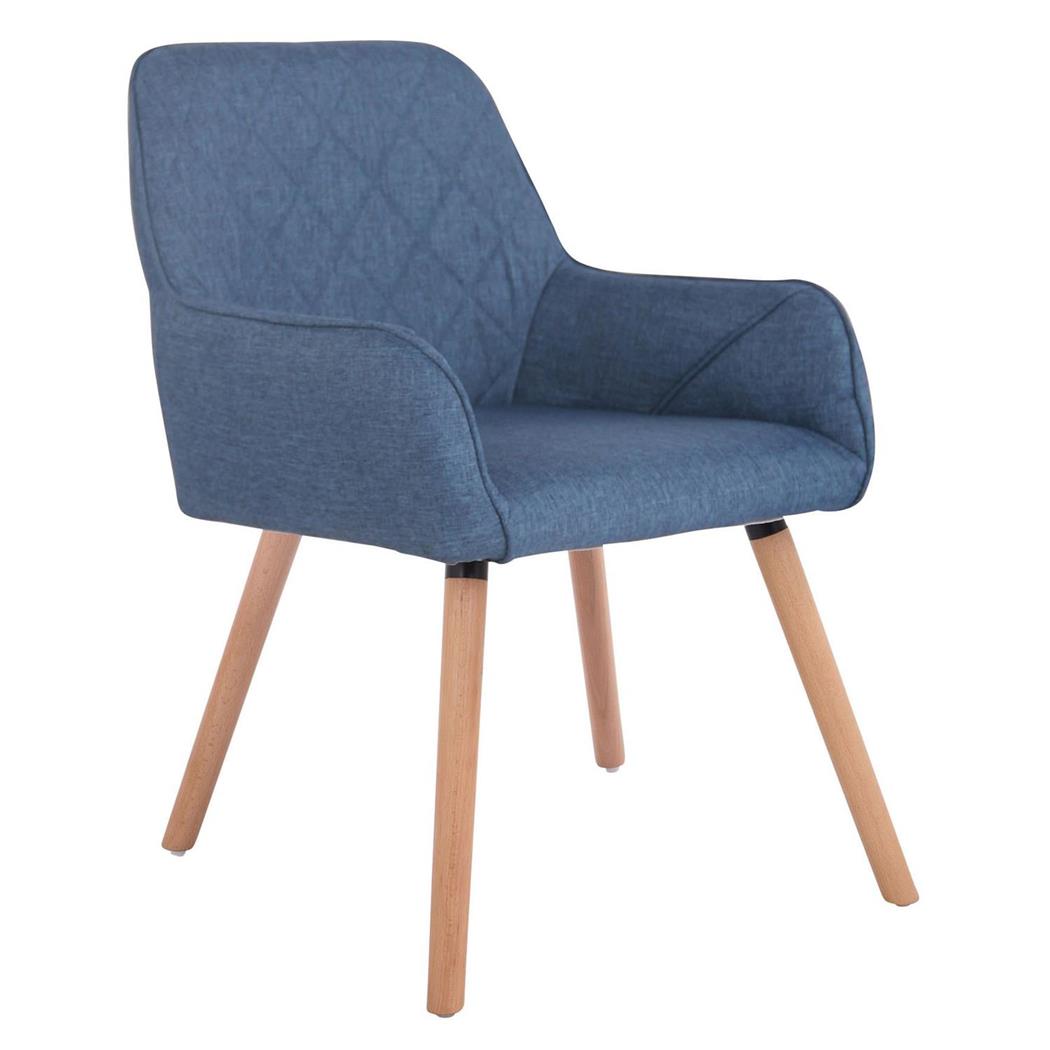 Cadeira de Visita DARY V PANO, Design Moderno, Pernas Claras, Em Cor Azul