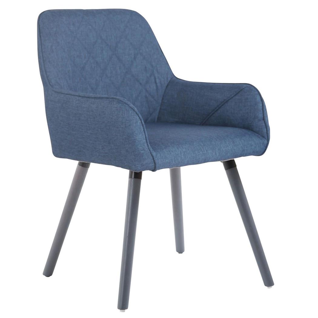Cadeira de Visita DARY V PANO, Design Moderno, Pernas Cinza, Em Cor Azul