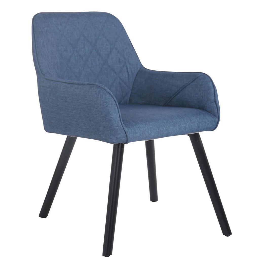 Cadeira de Visita DARY V PANO, Design Moderno, Pernas Pretas, Em Cor Azul