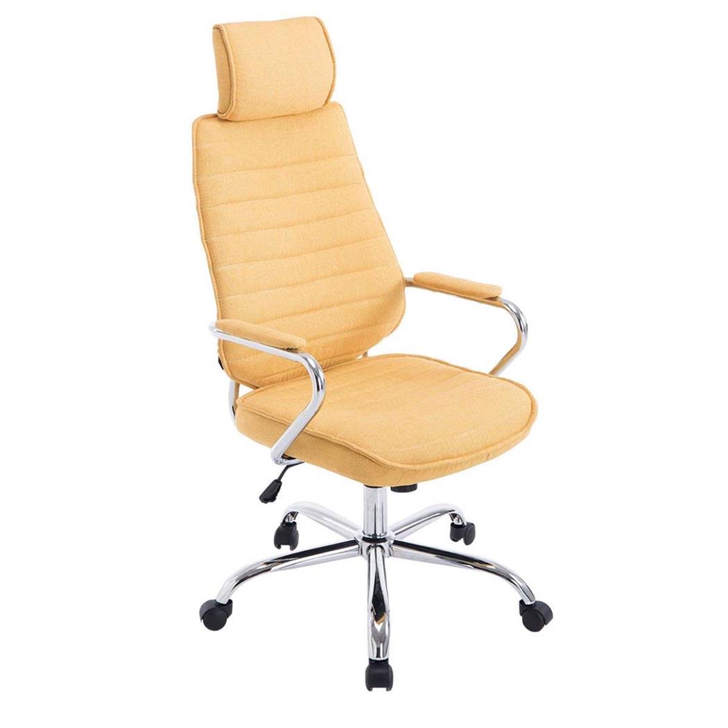 Poltrona Executiva RENO PANO, Estrutura Metálica, Em Cor Amarelo