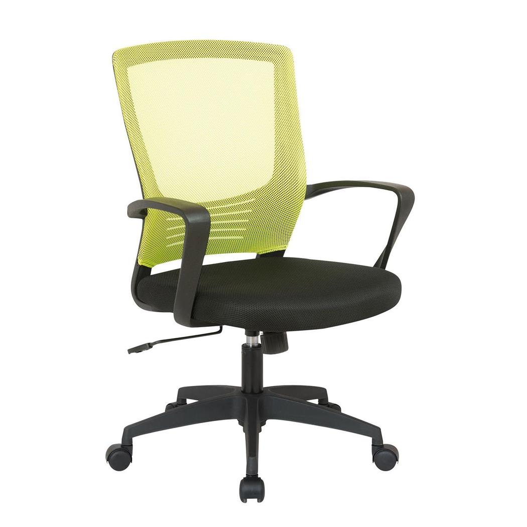 Cadeira de Escritório MALIBU, Design Moderno, Malha Respirável e Pano, Cor Verde