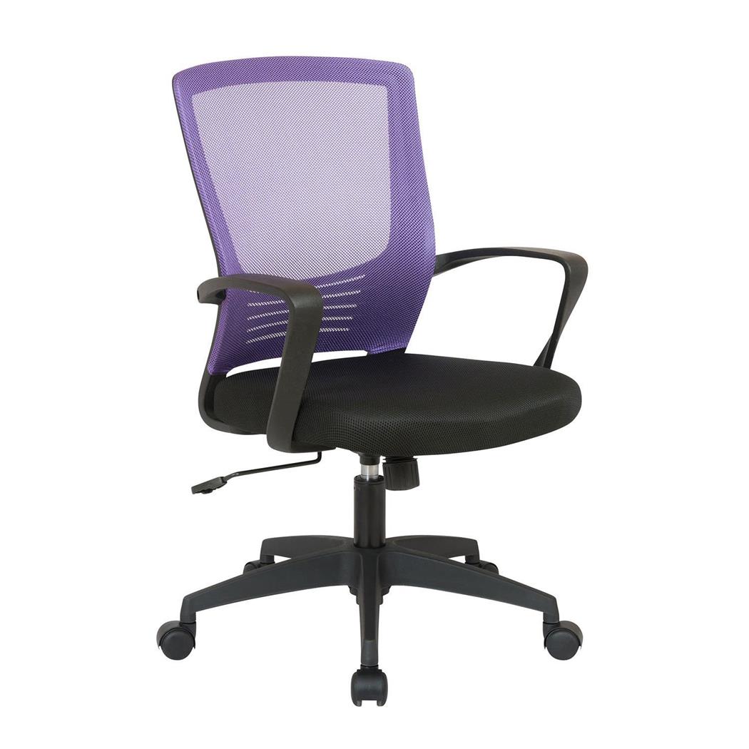 Cadeira de Escritório MALIBU, Design Moderno, Malha Respirável e Pano, Cor Roxo