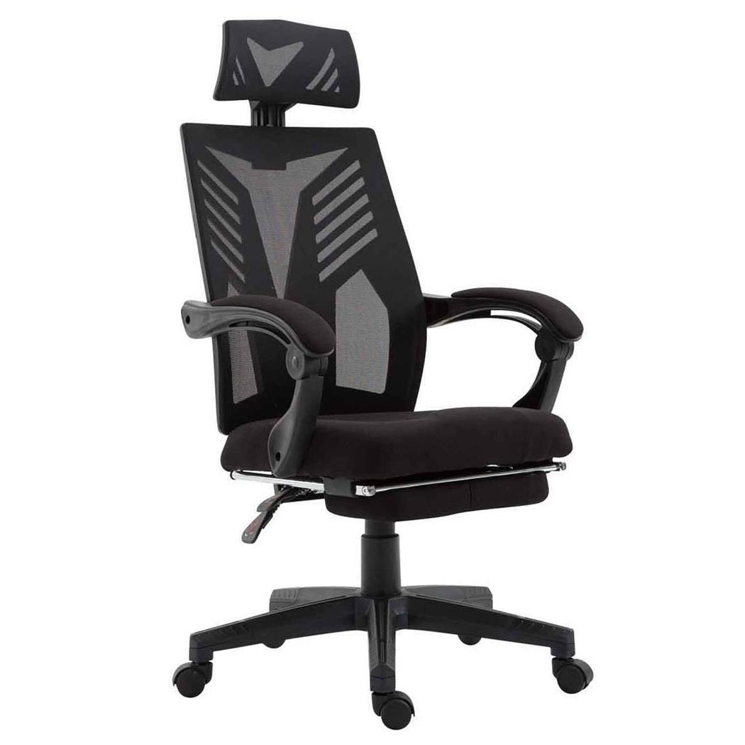Cadeira Gaming NEON, Ergonómica, Apoia Pés Extensível, Em Malha Respirável, Preto 