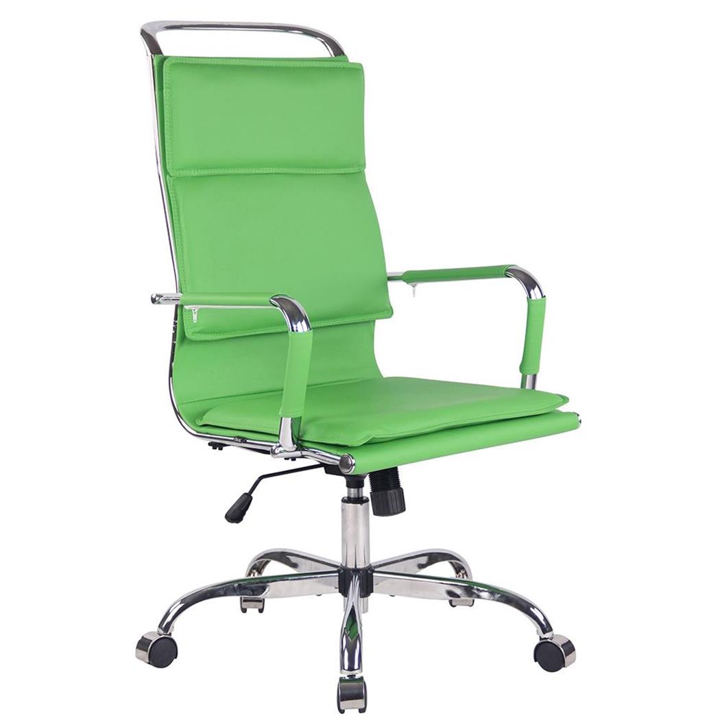 Cadeira de Escritório QUEBEC, Elegante, Confortável, Em Pele, Cor Verde