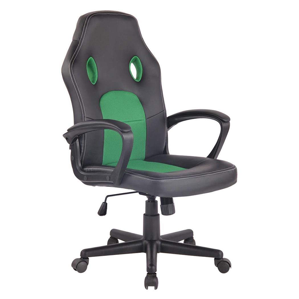 Cadeira Gaming XENON, Design Desportivo, Em Pele, Cor Verde