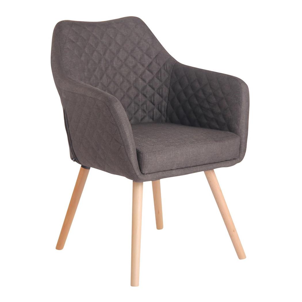 Cadeira de Visita BASILEIA PANO, Comodidade, Pernas Claras, Cor Cinzento Escuro