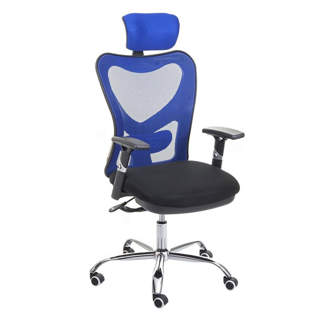Cadeira Ergonómica LUCIA, Totalmente Ajustável, Uso de 8H, Cor Azul