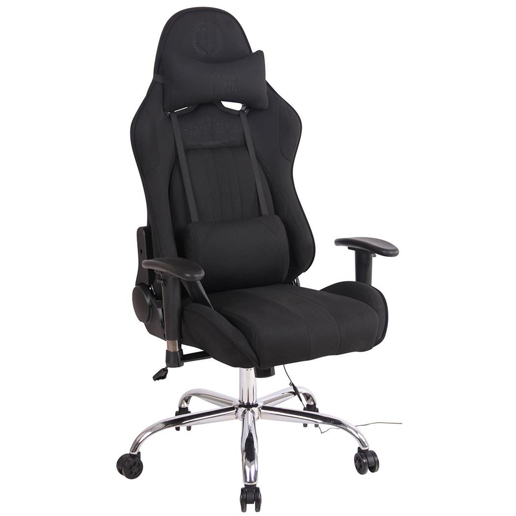 Cadeira Gaming INDY PANO, Encosto Reclinável, Almofada Lombar e Cervical, Em Preto
