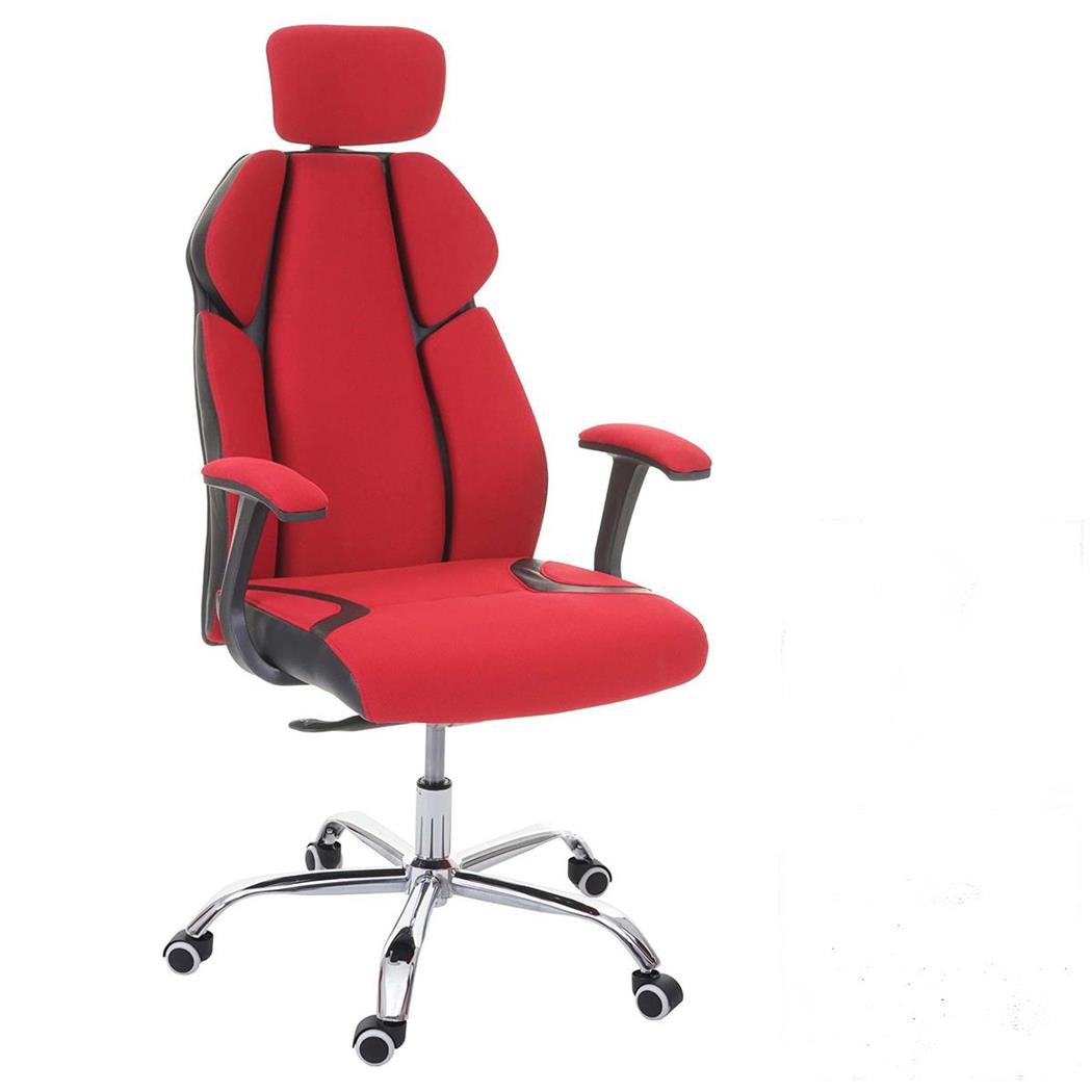 Cadeira de Escritório TUXON, Apoia Cabeças, Ajustes Avançados, Cor Vermelho