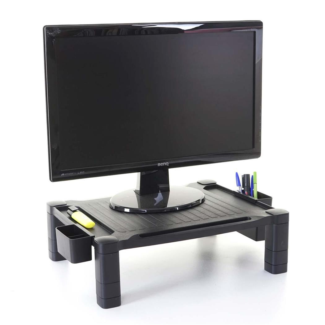 Suporte Para Monitor, TOTEM, 13x43x33cm, Altura Ajustável, Cor Preto