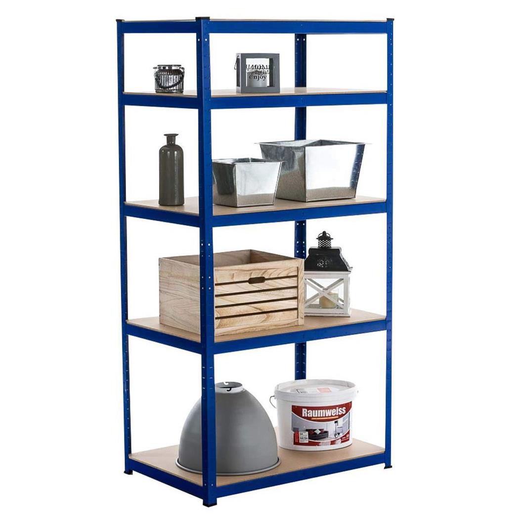Estante AGATA, 90x45x180 cm, Com 5 Prateleiras Metálicas, Cor Azul
