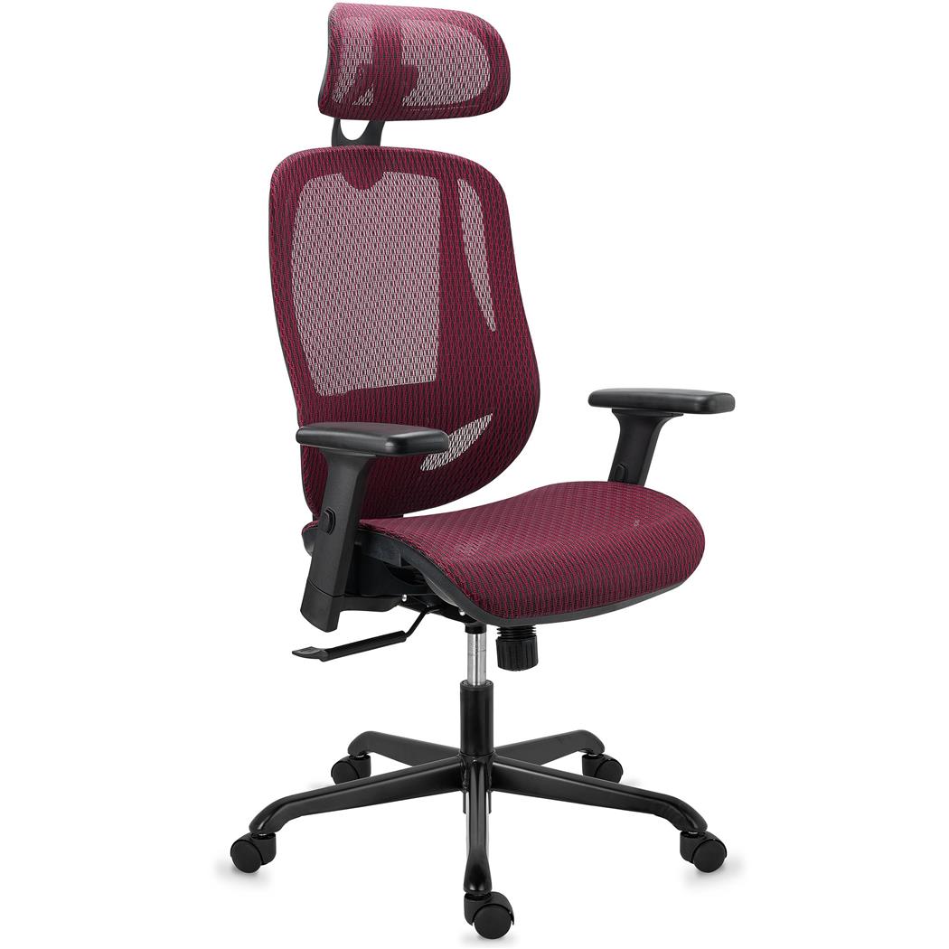 Cadeira Ergonómica NOVA, Encosto Alto com Apoia Cabeças, Elevada Qualidade, Vermelho
