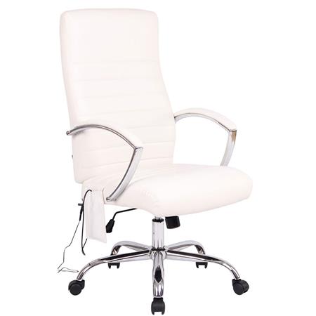 Cadeira de Escritório VALANTY MASSAGEM, Grosso Acolchoado, Base metálica, Pele Branca