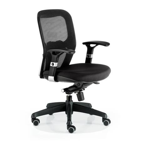 DEMO# Cadeira Ergonómica FELIX, Suporte Lombar Ajustável, Adequada uso 8h, Em Preto. 