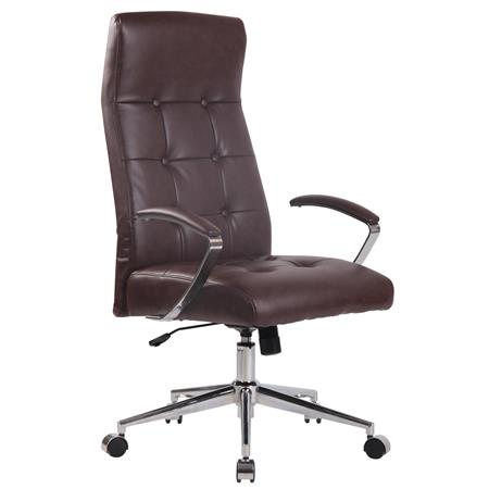 Poltrona de Escritório VIRGINIA, Estructura Metálica, Design Exclusivo, Em Pele, Bordeaux