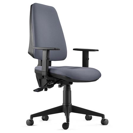 DEMO# Cadeira Ergonómica INDIANA, em Pano, Cinzento, com Braços Ajustáveis