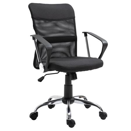 Cadeira de Escritório AVEIRO, Malha Respirável, Encosto Médio, Cor Preto