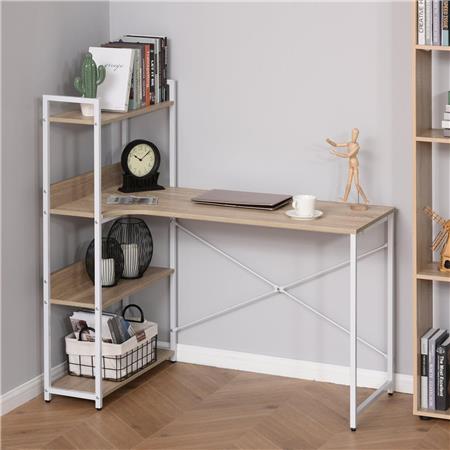 Mesa de Escritório MACAU, Estante Lateral, 120x70x120cm, Em Madeira, Carvalho