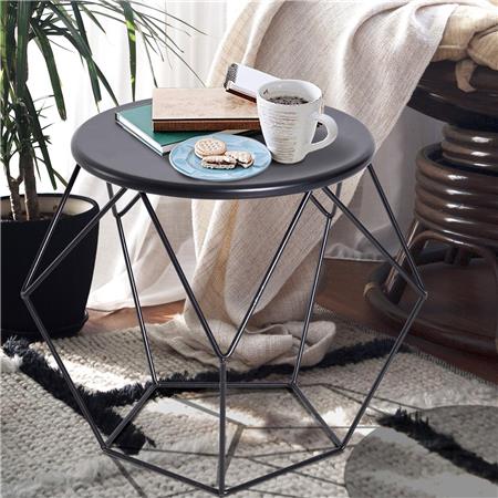 Mesa Auxiliar TROPI, Design Geométrico, Dimensões 51x51x44cm, Fabrico em Aço