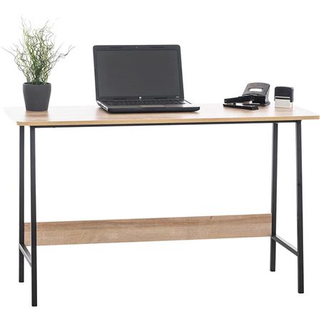 Mesa de Escritório MINT, 120x45x71 cm, Em Metal e Madeira, Cor Castanho Claro