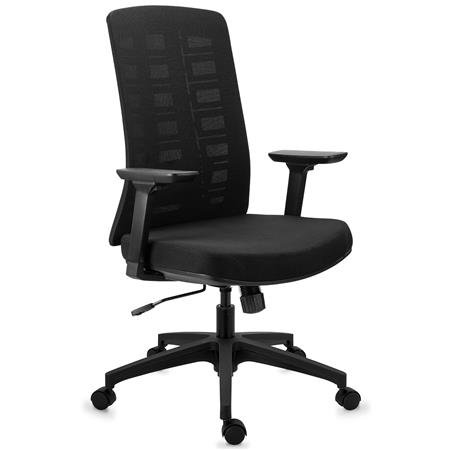Cadeira de Escritório MAYESTIC, Formato Ergonómico, Encosto Alto Exclusivo, Cor Preto