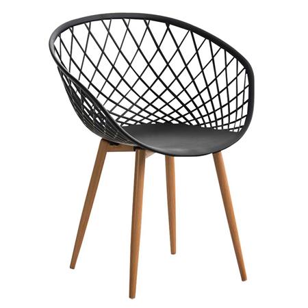 Cadeira de Visita TROPIC, Design Exclusivo, Pernas Metálicas, Cor Preto