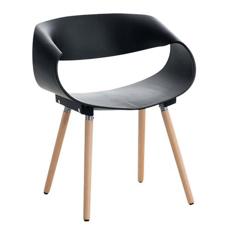 Cadeira de Visita LARY, Design Elegante, Estructura Resistente, Cor Preto
