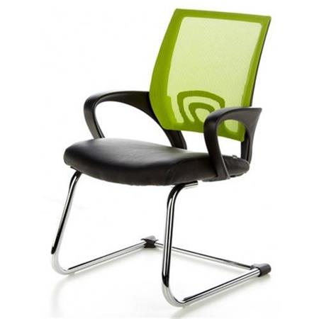 DEMO# Cadeira de Visita Ergonómica VISTO NET, Comodidade, Em Malha, Cor Verde