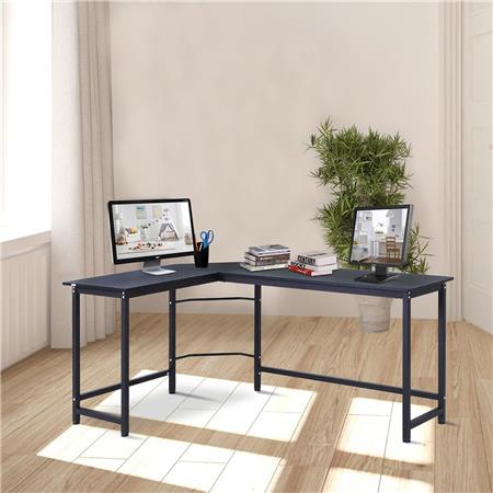 DEMO# Mesa de Escritório ISMA, Em Madeira e Metal, Dimensões 168x120x75cm, Preto