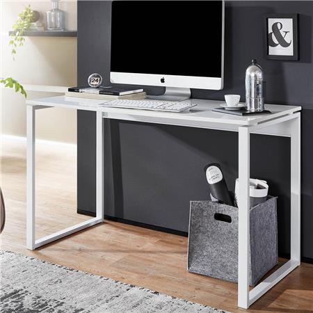 Mesa de Escritório, CAPRI, Dimensões 120x60x75cm, Acabado Brilhante, Branco