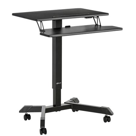 Mesa de Escritório ALINA, Ajustável em Altura, Com Rodas, Em Madeira, Cor Preto