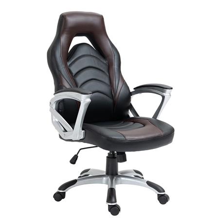 Cadeira Gaming ALPHA, Mecanismo Balanço, Em Pele, Cor Preto / Castanho