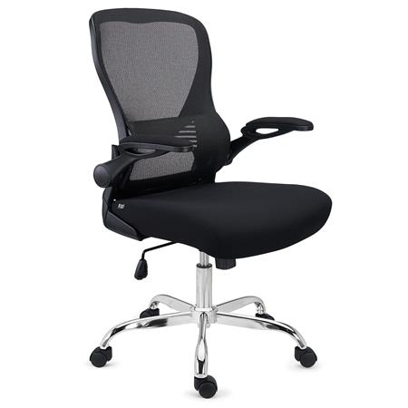 DEMO# Cadeira de Escritório CORFU, Braços Rebatíveis, Design Ergonómico, Cor Preto