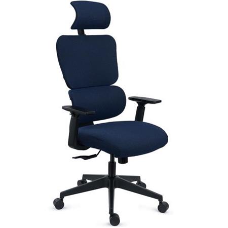 DEMO# Cadeira ergonómica TUDOR, Ergonómica, Design Avançado, Uso intensivo 8h, máximo conforto, em Azul