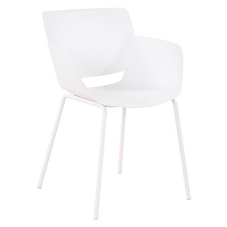 Cadeira de Visita RIKO Simples e Funcional, Apoio de Braços Integrados, Cor Branco