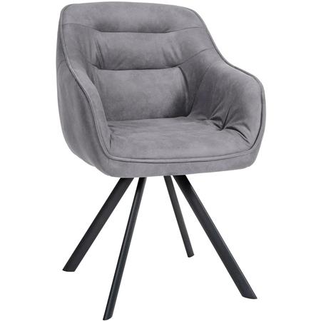 Cadeira de Visita CLODIS, Design Moderno, Pernas Metálicas, em Tecido, Cor Cinzento
