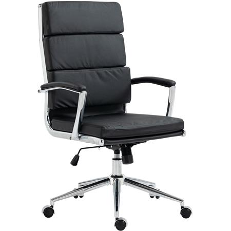 Cadeira de Escritório TODRA Pele, Design Clássico, Muito Confortável, Em Preto