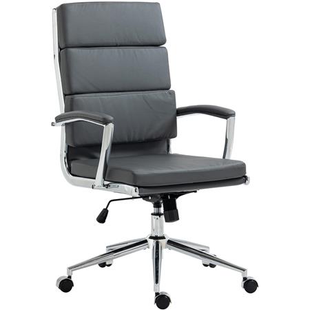 Cadeira de Escritório TODRA Pele, Design Clássico, Muito Confortável, Em Cinzento