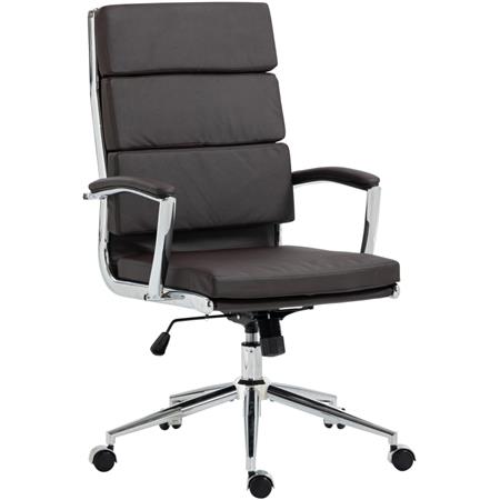 Cadeira de Escritório TODRA Pele, Design Clássico, Muito Confortável, Em Castanho